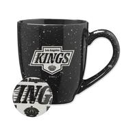 Rico Industries NHL Hockey Los Angeles Kings Black 16 oz Team Color Laser Engraved Speckled Ceramic Coffee Mug