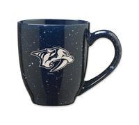 Rico Industries NHL Hockey Nashville Predators Navy 16 oz Team Color Laser Engraved Speckled Ceramic Coffee Mug