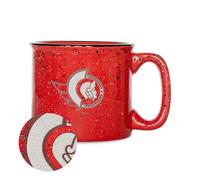 Rico Industries NHL Hockey Ottawa Senators Red Speckle 12oz Laser Engraved Campfire Mug