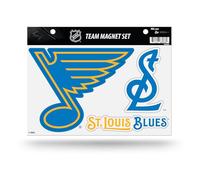Rico Industries NHL Hockey St. Louis Blues Standard Team Magnet Set 8.5" x 11" - Home Décor - Regrigerator, Office, Kitchen