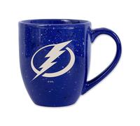 Rico Industries NHL Hockey Tampa Bay Lightning Royal Blue 16 oz Team Color Laser Engraved Speckled Ceramic Coffee Mug