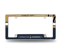 Rico Industries NHL Hockey Vegas Golden Knights 2023 Stanley Cup Champions 12" x 6" Chrome All Over Automotive License Plate Frame for Car/Truck/SUV