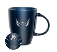 Rico Industries NHL Hockey Washington Capitals Navy Electroplated 18oz Laser Engraved Ceramic Lustre Mug