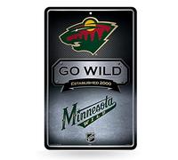 Rico Industries NHL Minnesota Wild Large Metal Sign 11" x 17" Large Metal Home Décor Sign