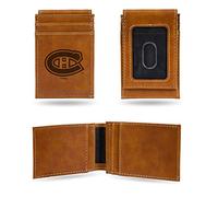 Rico Industries NHL Montreal Canadiens Laser Engraved Front Pocket Wallet, Brown