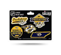 Rico Industries NHL Nashville Predators 5-Piece Die-Cut Decal Sheet