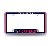 Rico Industries NHL Washington Capitals Classic 12" x 6" Chrome All Over Automotive License Plate Frame for Car/Truck/SUV