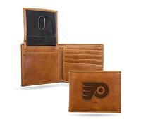 Rico Industries Philadelphia Flyers Laser Engraved Billfold Wallet, Brown, 3.5 x 4.25-