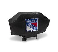 Rico Industries Ricepod NHL New York Rangers Black Deluxe Grill Cover Deluxe Vinyl Grill Cover - 68" Wide/Heavy Duty/Velcro Staps