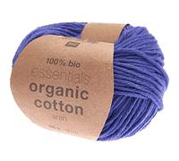 Rico Knitting Essentials - Organic Cotton Aran Vegan Bio Crochet Yarn - 10 Ply - 021 Violet