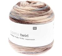 Rico Knitting Wool - Superba Twirl - 4 Ply - Colour Gradient Crochet Yarn - 426yds - 002 Pebble