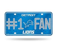 Rico NFL Detroit Lions #1 Fan Metal License Plate Tag