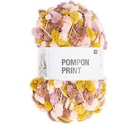 Rico Pompon Print - Mustard/Berry (035)