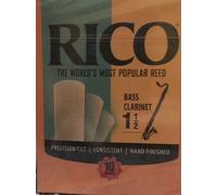 D’Addario Woodwinds - Rico Bass Clarinet Reeds - Reeds for Bass Clarinets - Crafted for Beginners, Students, Educators - Strength 2.0, Pack of 10