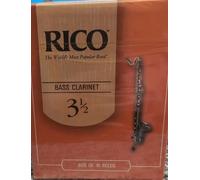 D’Addario Woodwinds - Rico Bass Clarinet Reeds - Reeds for Bass Clarinets - Crafted for Beginners, Students, Educators - Strength 2.0, Pack of 10