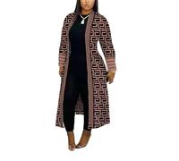 RICOCHO African Long Jacket Open Front Cardigan Women's Dashiki Traditional Tribal Long Coat Ankara Ethnic Outwear