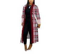 RICOCHO African Long Jacket Open Front Cardigan Women's Dashiki Traditional Tribal Long Coat Ankara Ethnic Outwear