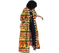 RICOCHO Kente African Open Front Long Cardigan Women's Traditional Ankara Outwear Ethnic Dashiki Long Dress