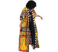 RICOCHO Kente African Open Front Long Cardigan Women's Traditional Ankara Outwear Ethnic Dashiki Long Dress