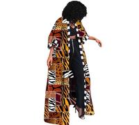 RICOCHO Kente African Open Front Long Cardigan Women's Traditional Ankara Outwear Ethnic Dashiki Long Dress