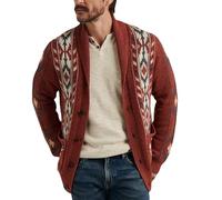 RICOCHO Men's Aztec Sweater Cardigan Mens Western Aztec Sweater Coat Vintage Aztec Tribal Knitted Cardigans, M-3XL