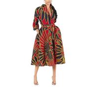 RICOCHO Women's African Traditional Dress Womens Ethnic Dashiki Swing Dress Boho Vintage Ankara A-Line Dress