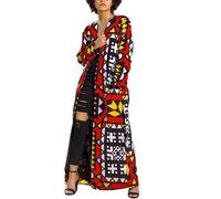 RICOCHO Women's Ankara Long Open Front Cardigans Womens African Print Loose Kimono Cardigan Dashiki Long Outwear