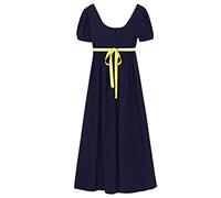 RICOCHO Women's Polyester Regency Empire Waist Dress Vintage Regency Dress Women's Victorian Tea Party Gown Dresses