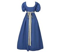RICOCHO Women's Polyester Regency Empire Waist Dress Vintage Regency Dress Women's Victorian Tea Party Gown Dresses