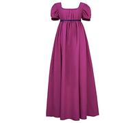 RICOCHO Women's Polyester Regency Empire Waist Dress Vintage Regency Dress Women's Victorian Tea Party Gown Dresses