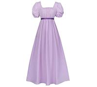 RICOCHO Women's Polyester Regency Empire Waist Dress Vintage Regency Dress Women's Victorian Tea Party Gown Dresses