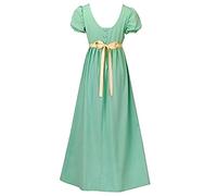 RICOCHO Women's Polyester Regency Empire Waist Dress Vintage Regency Dress Women's Victorian Tea Party Gown Dresses