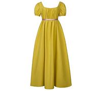 RICOCHO Women's Polyester Regency Empire Waist Dress Vintage Regency Dress Women's Victorian Tea Party Gown Dresses