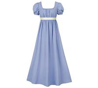 RICOCHO Women's Polyester Regency Empire Waist Dress Vintage Regency Dress Women's Victorian Tea Party Gown Dresses