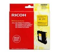 Ricoh 405535 Original Ricoh GC 21Y Standard Yield Gel Print Yellow Ink Cartridge, 1K Page Yield