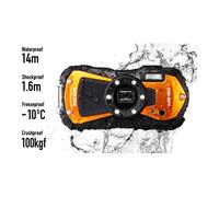 Ricoh Pentax WG-80 Orange - Rugged 20MP Underwater Camera 4K GPS