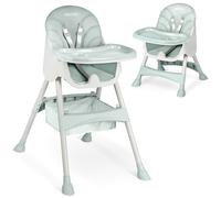 Ricokids High Chair Baby 3-in-1 Children's High Chair from 6 Months Dining Chair with Safety Belt Foldable Easy Care Height Adjustable Frame Grows with Your Child Removable Dining Board Basket Green