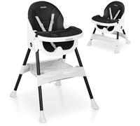 Ricokids High Chair Baby High Chair - from 6 Months - Dining Chair - Height Adjustable - Removable Dining Board - Safety Belt - Black