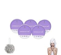 RICOKJRDE Compressed Bath Towels - 55"x28" Large Disposable Cotton Towel Tablets, Soft & Reusable Travel Towels for Camping, Hotel, Gym, Outdoor & Emergency Use (5pc)