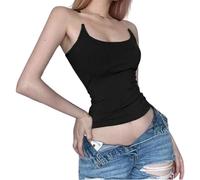 RICOKJRDE Houdini Tank Top, Women's Invisible Strap Camisole with Clear Straps, Sexy & Comfortable Fit (Black,S)
