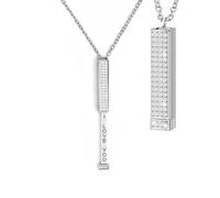 RICOKJRDE I Love You Hidden Message Necklace, Personalized Slider Pendant for Her, Romantic Couples Gift, I Love You Necklace Gifts for Her (Silver)