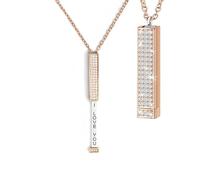 RICOKJRDE I Love You Hidden Message Necklace, Personalized Slider Pendant for Her, Romantic Couples Gift, I Love You Necklace Gifts for Her (Rose Gold)