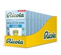 Ricola Glacier Peppermint Sugar Free Swiss Herbal Sweets, Herb Drops, Sweet Box 45g, Pack of 10