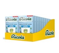 Ricola Glacier Peppermint Sugar Free Swiss Herbal Sweets, Herb Drops, Sweet Box 45g - Pack of 20 Boxes