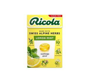 Ricola Lemon Mint Sugar Free sweets Box 45g - 4 Pack