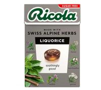 Ricola Liquorice Sugar Free Swiss Herbal Sweets, Herb Drops, Sweet Box 45g - Pack of 10 Boxes