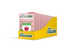 Ricola Raspberry Mint Sugar Free Swiss Herbal Sweets, Herb Drops, Sweet Box 45g - Pack of 10 Boxes
