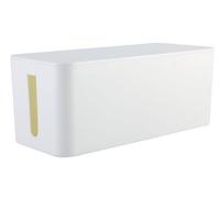 RICOO Cable Tidy Box, Z3201-W Ultimate Cable Box Organiser and Extension Lead Cover, Wire Organiser Box for Safe Cord Management, Tidy Box for Home and Office, 32cm x 13,5cm x 12,7cm, White