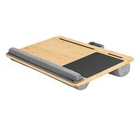 RICOO Ergonomic Laptop Cushion Tray with Mouse Pad, Wooden Look, LA0035 Comfortable Lap Desk for Home Office and Bed Use, Practical Notebook Support