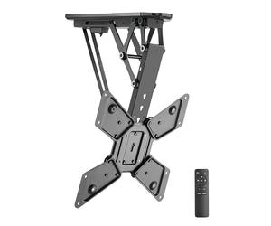 RICOO TV Ceiling Mount Electric Folding TV Mount for 32-55 Inch TV Mount Ceiling Smart Ceiling Mounting Sloping Lift Ceiling Mount up to 30 kg & VESA 400 x 400 mm